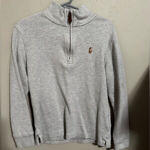 Gray Boys 1/4 Zip Code Sweater